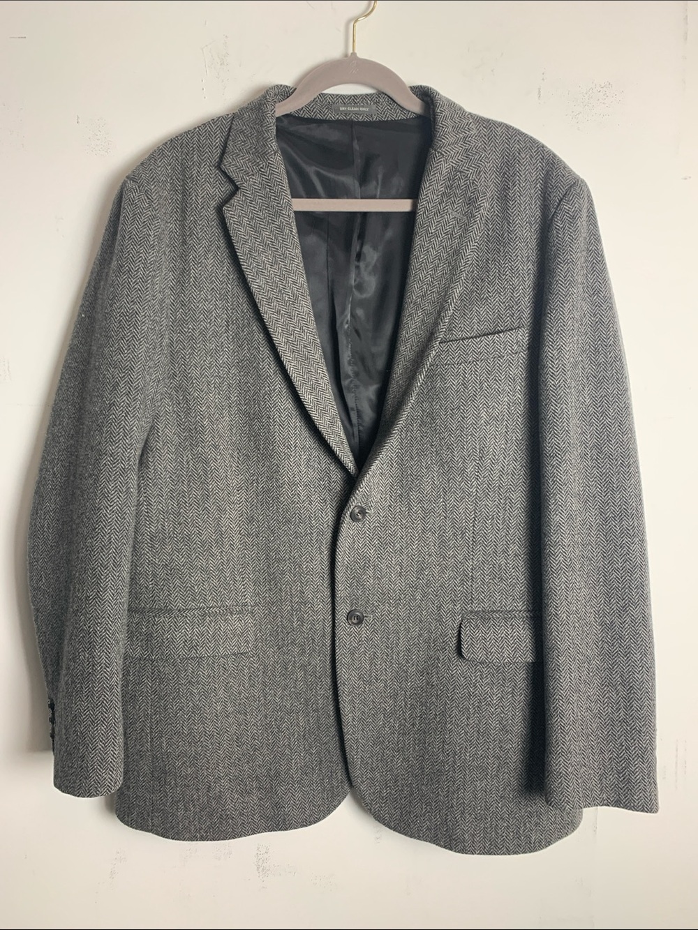 LL Bean Signature Men’s Gray Herringbone Blazer with Notch Lapel